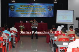 Pemberian dari narasumber Polres Kabupaten Magetan pada kegiatan sosialisasi/penyuluhan ketertiba...