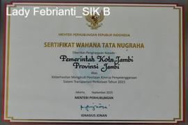 Penghargaan Keberhasilan Penilaian Kinerja penyelenggaraan Sistem Transportasi Perkotaan