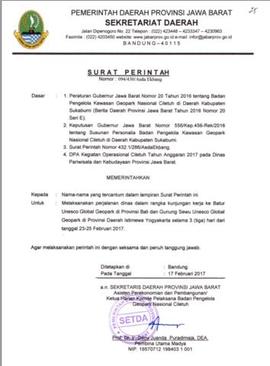 Surat Perintah Nomor 094/430/AsdaEkbang tanggal 17 Februari 2017 perihal untuk Nama-Nama Prof. Dr...