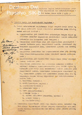 Program Kerja Tahunan Dinas 1976/1977 pada Dinas-dinas di lingkungan Sekretariat Wilayah/Daerah I...