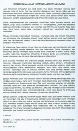 Narasi tentang alat komunikasi zaman dahulu