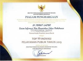 Piagam Penghargaan Si Perut Laper Sistem Informasi Peta Peruntukan Lahan Perkebunan Sebagai TOP 9...