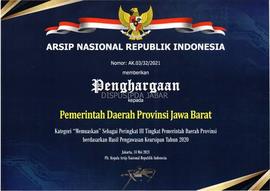 Penghargaan Kategori "memuaskan" Sebagai peringkat III Tingkat Pemerintah Daerah Provin...