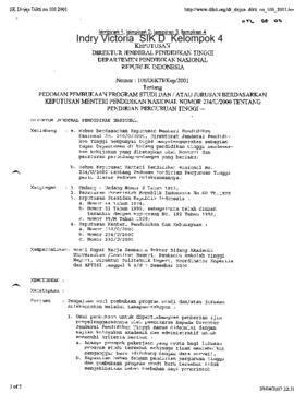 Keputusan Dirjen Pendidikan Tinggi Departemen Pendidikan Nasional RI No 142